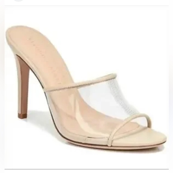 Veronica Beard Kathleen Nude Clear Strap Heels | 11 - Picture 1 of 6